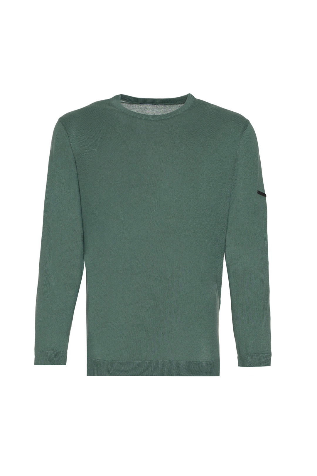 Yeşil İpek Kaşmir Utku Yuvarlak Yaka Uzun Kollu Erkek Triko