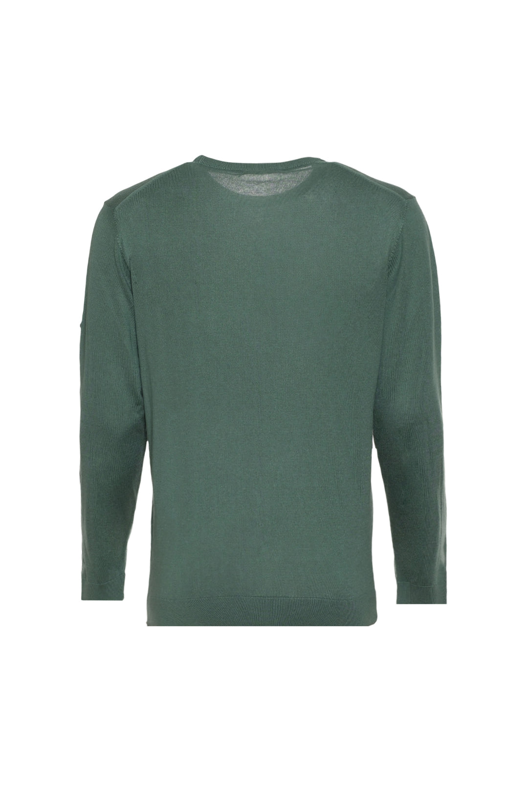 Yeşil İpek Kaşmir Utku Yuvarlak Yaka Uzun Kollu Erkek Triko